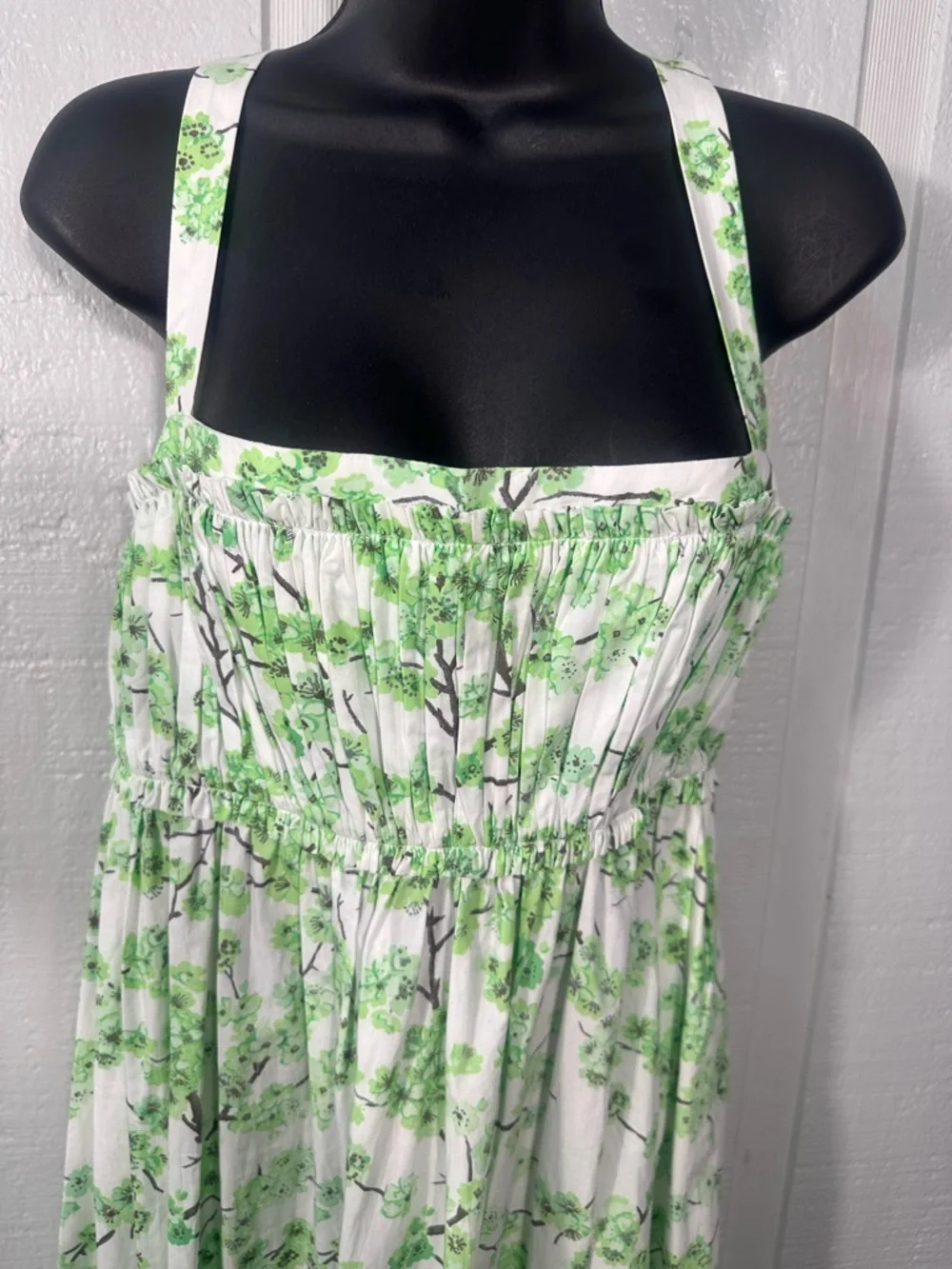J Crew Green and White Floral Strapless Sundress Size 6 EUC - Picture 4 of 8